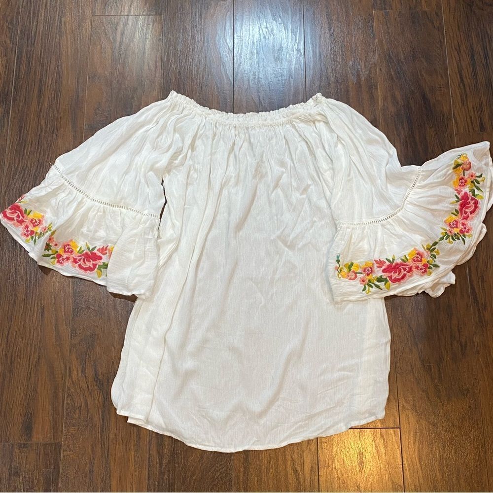 Johnny Was Casey Embroidered Artsy Boho Flowy Tunic Top - Picture 4 of 10